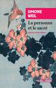 LA PERSONNE ET LE SACRE 